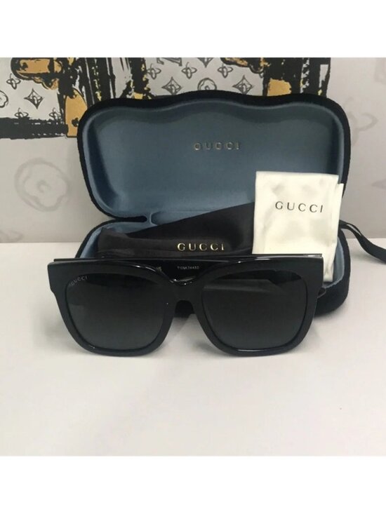 New Authentic Gucci Black Sunglasses GG0034SAN 001 main image 4